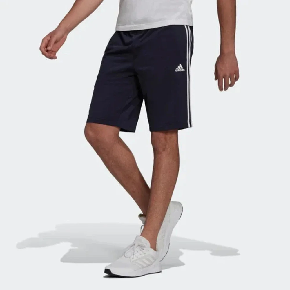 Adidas Shorts Men's Medium Legend Ink 3-Stripes Elastic Waist Activewear UPS611 - Picture 5 of 12